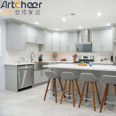 جودة  American Style Ready to Assemble White Shaker Style Modular Kitchen Cabinet Solid Wood مصنع