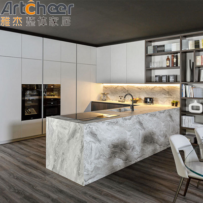 شراء أثاث المطبخ المخصص لون شكل L خزائن المطبخ لتصميم الداخلية الحديثة التصنيع عبر الإنترنت
