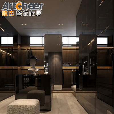 شراء أثاث غرف النوم الخشبية ذات التصميم الحديث مع الباب الزجاجي والخزانات التصنيع عبر الإنترنت