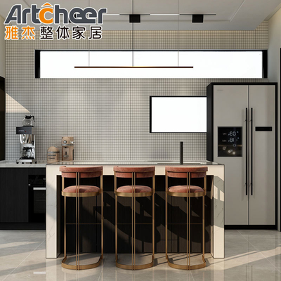 شراء طاولة عمل الكوارتز الاصطناعية على شكل C تصميم خزانة المطبخ للأثاث المنزلي التصنيع عبر الإنترنت